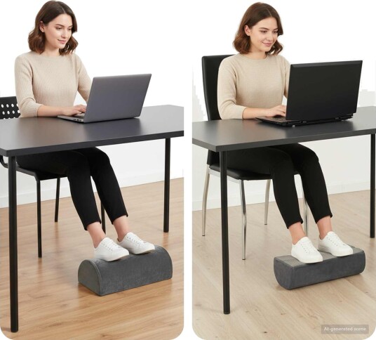 vidaXL Fotstøttepute 42 x 18 x 13 cm Fast PU Skum Grå