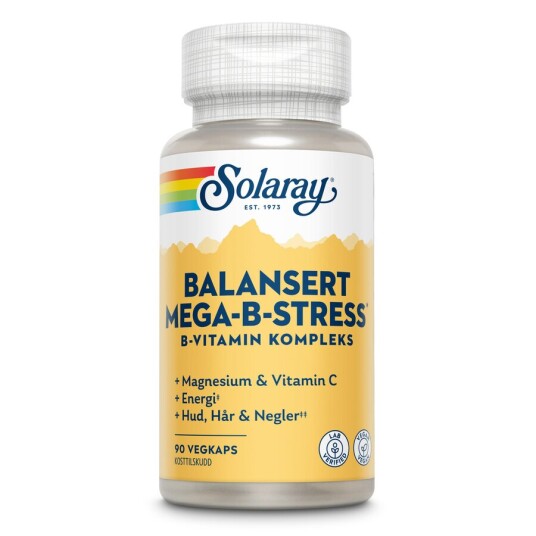 Solaray Balansert Mega B Stress 90 kapsler Solaray Balansert Mega B Stress 90 kapsler