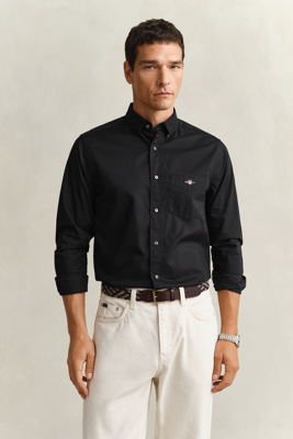 Regular fit klassisk poplinskjorte BLACK S