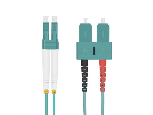 Helos - Patchkabel - Lc Multimodus (M) Til Sc Multimodus (M) - 0,5 M - Fiberoptisk - Dupleks - 50/125 Mikron - Om3 - Formet - Akvamarin Glassfiber