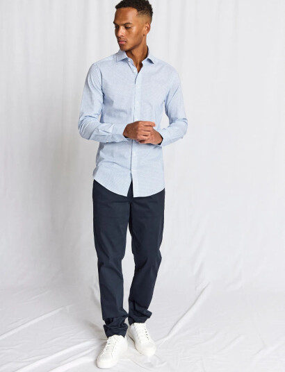 Bruun & Stengade Bs Marsenic Slim Fit Shirt Blue 40