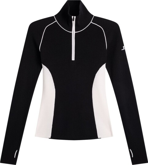 J. Lindeberg Valley Knitted Rib Quarter Zip Black S