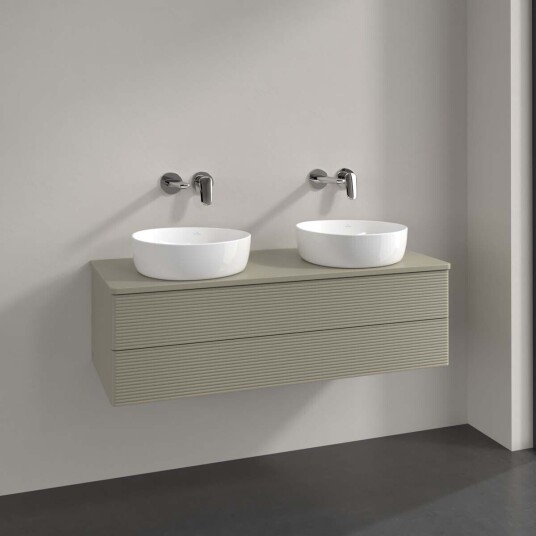 Villeroy & Boch Antao Servantskap med 2 skuffer 120x50x36 cm u/lys Steingrå Matt