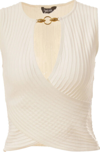Just Cavalli Dame Topper Hvit XS,