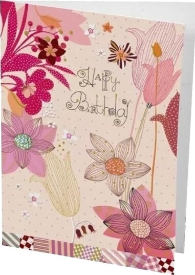 Turnowsky Gratulasjonskort B6 + Konvolutt Bursdag Blomster Rosa