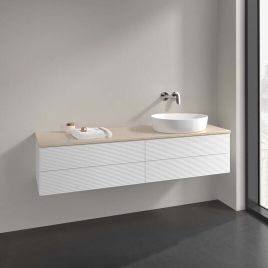 Villeroy & Boch Antao Servantskap med 4 skuffer 160x50x36 cm u/lys Hvit Matt/Crème Villeroy & Boch Antao Servantskap med 4 skuffer 160x50x36 cm u/lys Hvit Matt/Crème