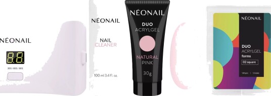 NEONAIL Nail Extention Kit With Duo Acrylgel Natural Pink & Square For