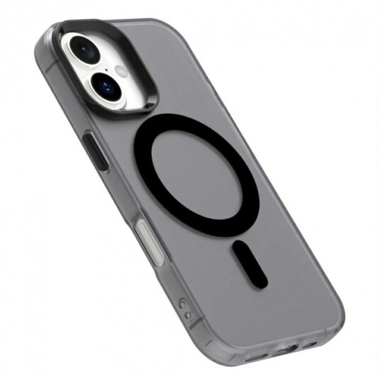 Halvtransparent etui med MagSafe for iPhone 16 Pro Max svart