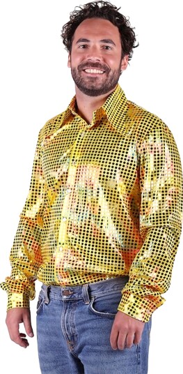 Thetru B.v. Disco Skjorte Herre Gul Fargeskimrende XX-Large 3509-1000-0XXL