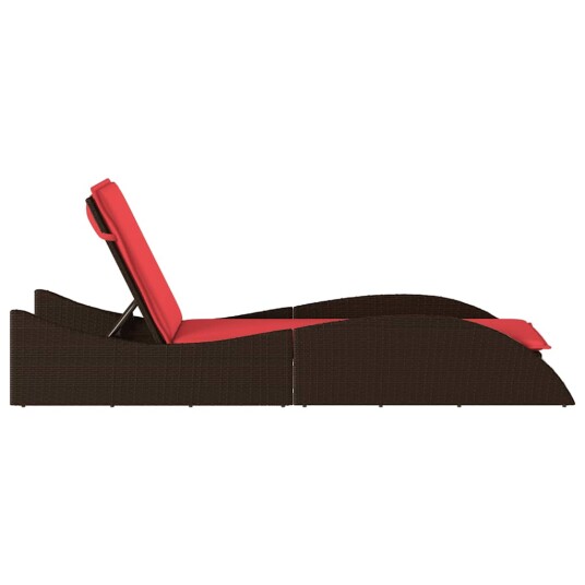 vidaXL Solseng med pute brun 60x205x73 cm polyrotting vidaXL Solseng med pute brun 60x205x73 cm polyrotting