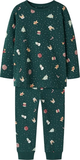 Name It Nmnvismas 2-delt Julepysjamas med Botanisk Mønster 104