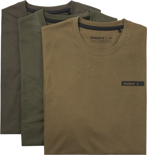 Seeland Men"s 3 pack T Shirt Pine Green/Military Olive/Grape Leaf XXL