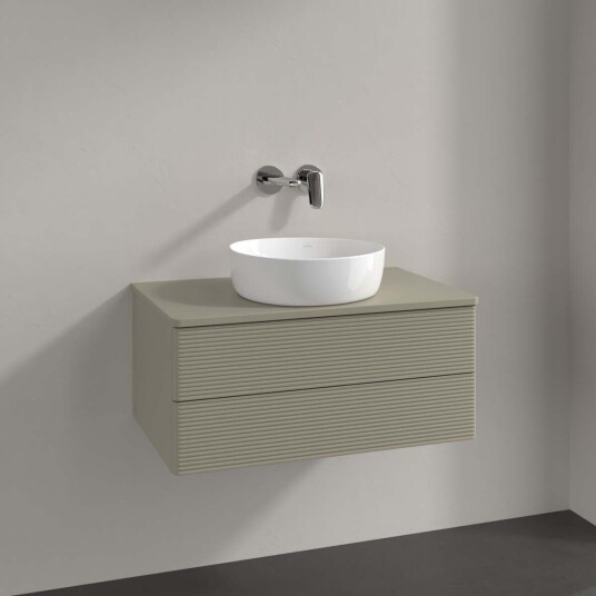 Villeroy & Boch  Antao Servantskap med 2 skuffer 80x50x36 cm u/lys Steingrå Matt