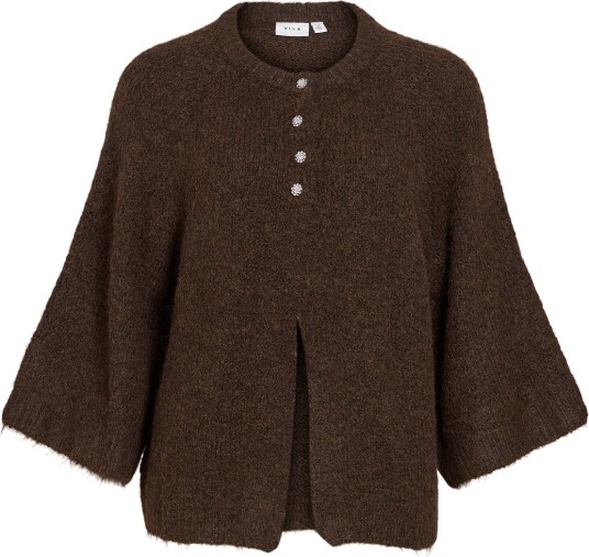 Vila Vibows 3/4 Knit Cardigan/Ln/1 Brown XXL Vila Vibows 3/4 Knit Cardigan/Ln/1 Brown XXL