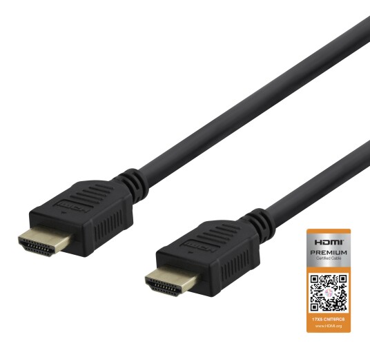 Deltaco Premium High Speed HDMI cable, 4K UHD, 2m, black