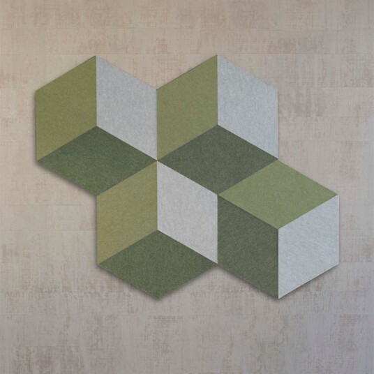 Veggabsorbent Cubism 12 pk - Akustikmiljø Hush - Grønn (68103) Veggabsorbent Cubism 12 pk - Akustikmiljø Hush - Grønn (68103)
