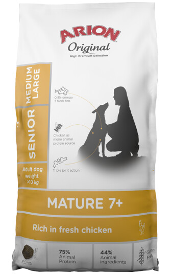 ARION Hundefôr Senior 7+ Medium/Large med Kylling 12 kg