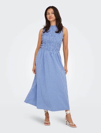ONLY Onltamari Smock Check Dress Wvn Blue S ONLY Onltamari Smock Check Dress Wvn Blue S