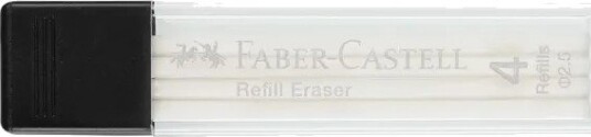 Faber-Castell Precision Eraser Pen Refill, Hvit, 4 Stykker