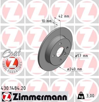 Bremseskive ZIMMERMANN 430.1484.20