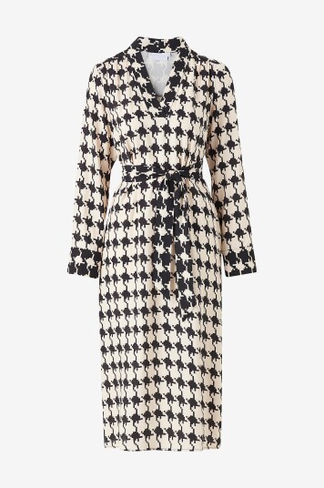 Coster Copenhagen - Kjole Houndstooth Print - Svart