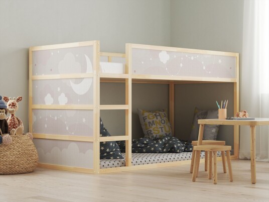 Selvklebende klistremerker – for Ikea KURA seng / Klistremerke Stjerneklar natt skyer