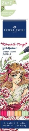 Faber-Castell Romantic Manga 2, 4 Stykker, Flerfarget, Pensel / Fin Tupp, Resirkulert Plast, Alkoholbasert Blekk, Voksen/Barn Faber-Castell Romantic Manga 2, 4 Stykker, Flerfarget, Pensel / Fin Tupp, Resirkulert Plast, Alkoholbasert Blekk, Voksen/Barn