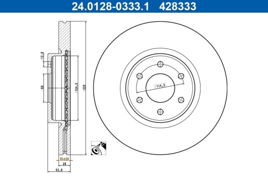 Bremseskive ATE 24.0128-0333.1