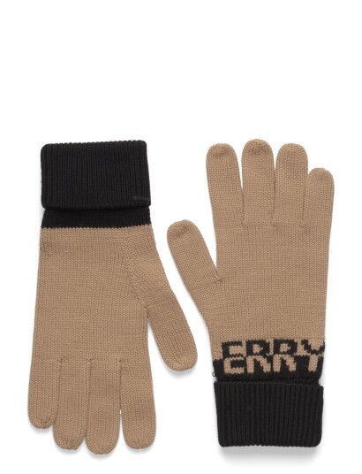 Burberry Lg Bb Wool Knit Gloves Beige S/M Burberry Lg Bb Wool Knit Gloves Beige S/M
