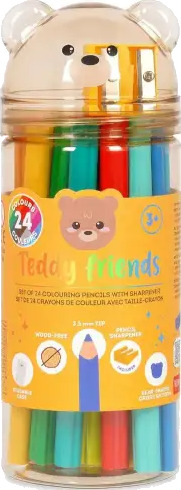 Fargeblyanter 24 pk Teddy Friends