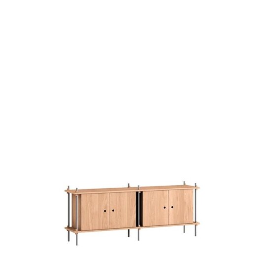 Moebe Hylle S.65.2.D Eik/rustfritt Stål Moebe Hylle S.65.2.D Eik/rustfritt Stål
