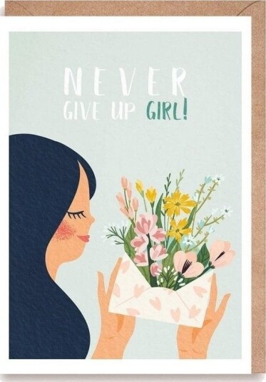 Cardie Kartka Never Give Up Girl! Konvolutt