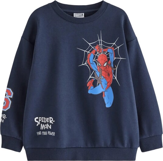 Lindex Spider Man Sweatshirt With Brushed Inside Navy 128 Lindex Spider Man Sweatshirt With Brushed Inside Navy 128