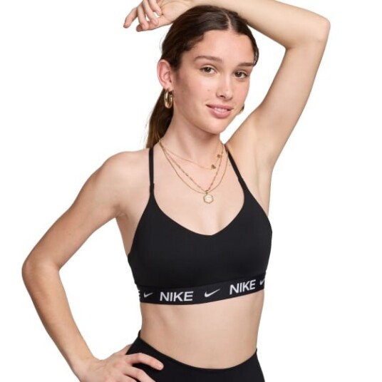 Nike Indy Light Support Adjustable Sports Bra Dame Black/Black/White XL