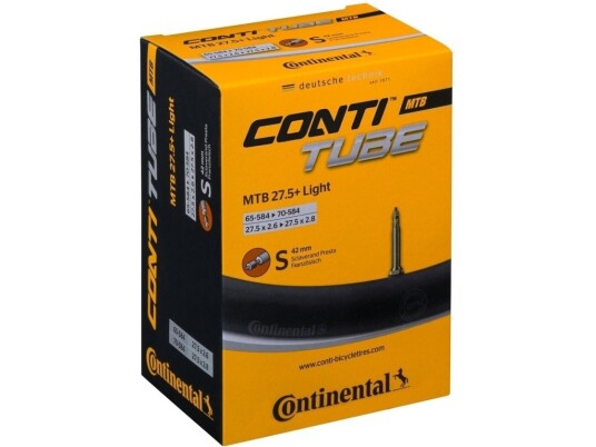 Continental Mtb Tube Wide Light (65-70X584) Presta (Removable Core) 42 Mm Butyl