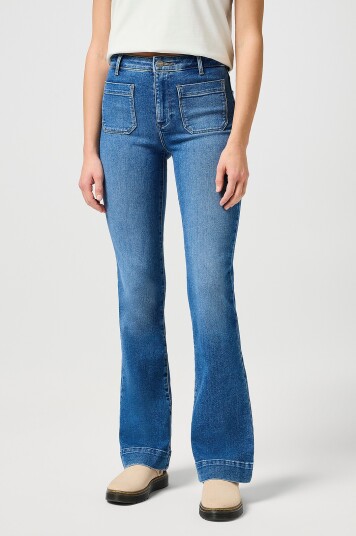 Wrangler Jeans Flare Raven Blå Wrangler Jeans Flare Raven Blå
