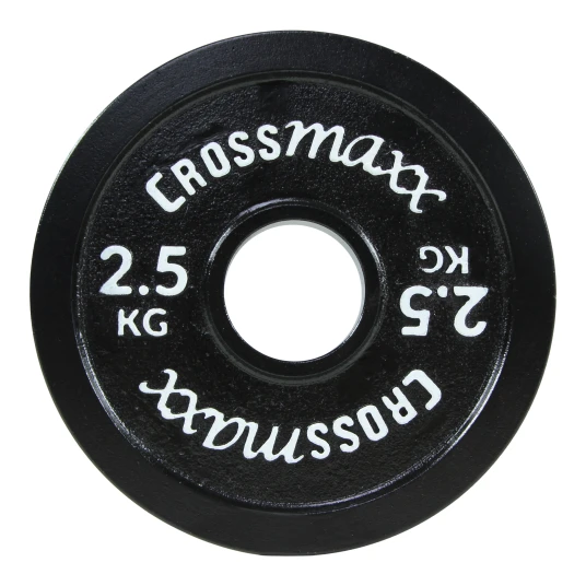 Crossmaxx kalibreret vægtskive 2,5 kg i støbejern til styrkeløft   sort