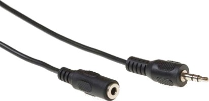 Act 3,5 Mm Stereo Jack Skjøteledning Hann Hunn 3 M 3,5 Mm Svart Ak2030