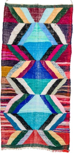Marokkansk Boucherouite teppe 135 x 275 cm Størrelse: 135 x 275 cm