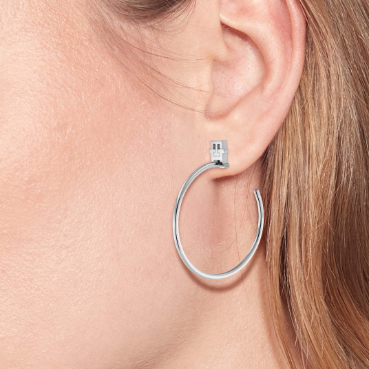 Tommy Hilfiger Monogram Hoop Øredobber Rustfritt Stål 2780727