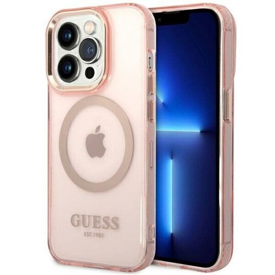 Guess Case For Iphone 14 Pro Max 6,7&Amp Amp Quot Guhmp14xhtcmp Purple Hardcase Gold Outline Translucent Magsafe Guess Case For Iphone 14 Pro Max 6,7&Amp Amp Quot Guhmp14xhtcmp Purple Hardcase Gold Outline Translucent Magsafe