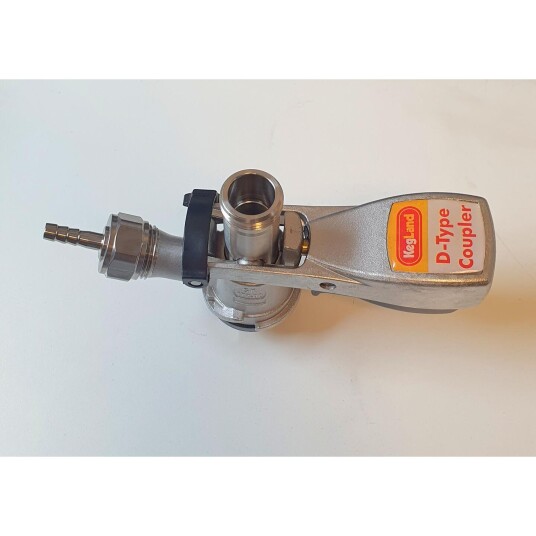 D-Type Keg Coupler S.S 5/8" gjenger på inn- og utgang