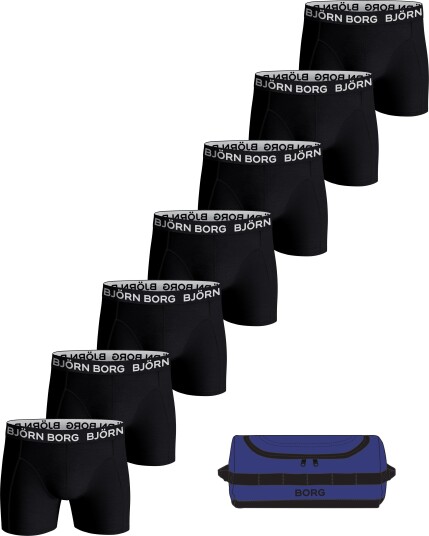 Björn Borg Men's Cotton Stretch Boxer + Wash Bag 7p Multipack 1 XXL Björn Borg Men's Cotton Stretch Boxer + Wash Bag 7p Multipack 1 XXL