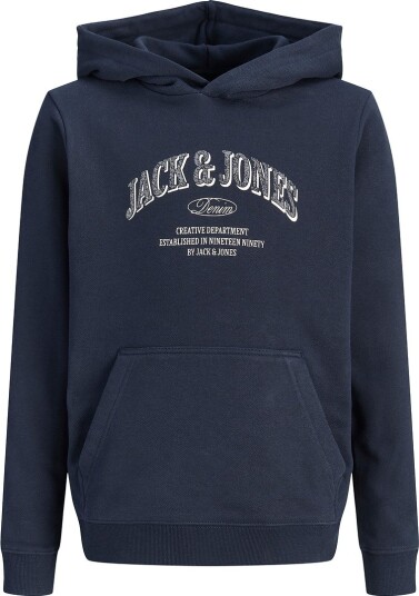 Jack & Jones Junior   Hettegenser Jjedenver Logo Sweat Hood Sn Jnr   Blå