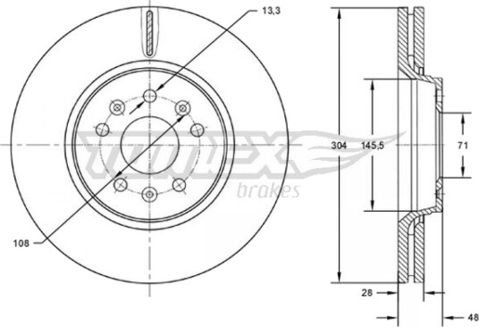 Bremseskive TOMEX Brakes TX 72-63