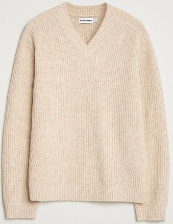 J.lindeberg Vitor Wool Heavy Knitted V Neck Moonbeam Melange J.lindeberg Vitor Wool Heavy Knitted V Neck Moonbeam Melange