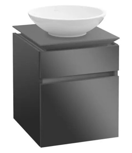 Villeroy & Boch  Legato Servantskap m/2 skuffer 600x550x500 mm m/LED-lys Sort Matt Lak