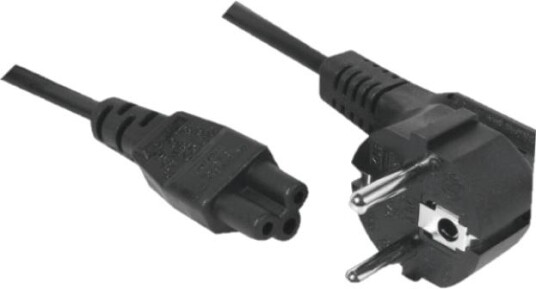 EXC 3m Strømkabel CEE 7/7 - IEC C5 Vinklet Svart