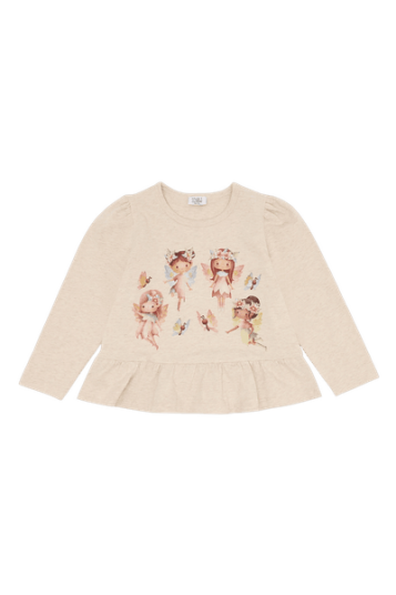 Hust & Claire Alma spring fairies genser   wheat melange   128