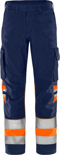 Fristads 2668 GPLU Arbeidsbukse varsel, oransje/marineblå Varsel, Oransje/Marineblå, Klær